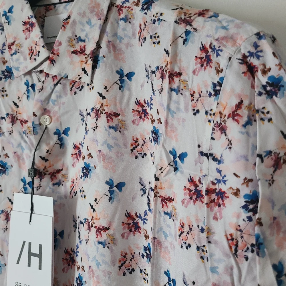 Selected Homme Floral Print Button Shirt Mens Size Large - Picture 2 of 6